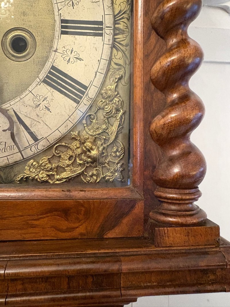 Antique 17th Century English Burr Walnut Longcase Clock by Edin Burgis of London - Image 10